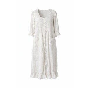 Beth Michaels Cream Button Front Midi Dress Cottagecore Boho Size M